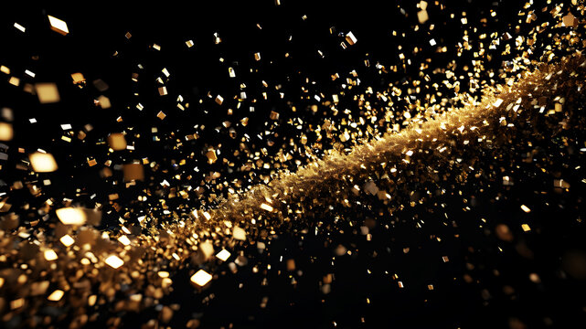 A cluster of digital particles forming a 3D scatter plot against a black background