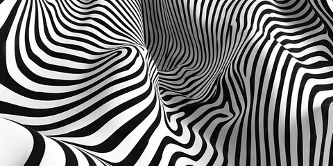 An edgy abstract background of black and white lines, adding a contemporary touch.