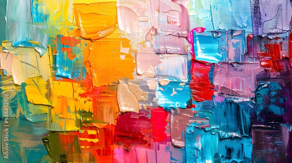 Wall mural vibrant image showing a colorful array of paint streaks