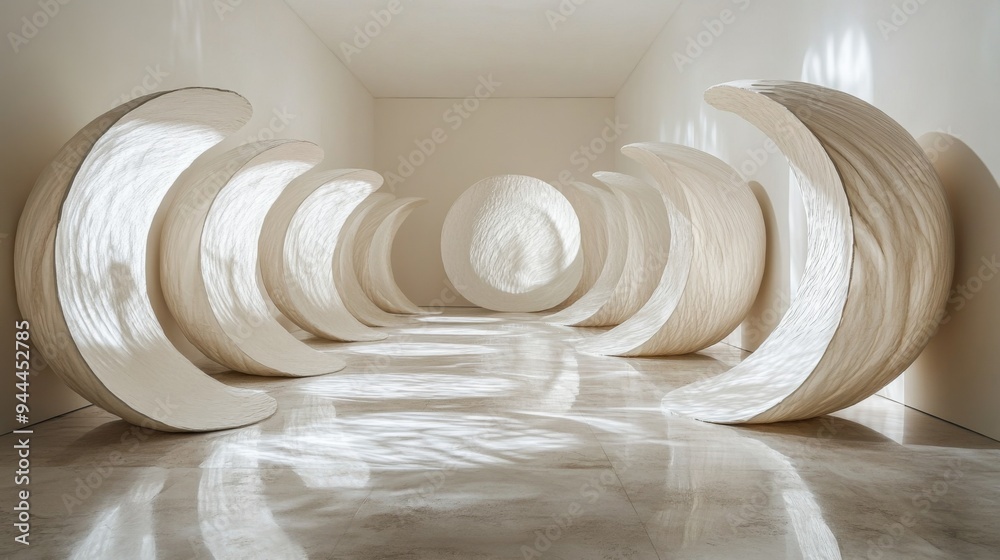 Canvas Prints Abstract Installation with Curved Structures