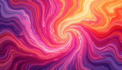 Psychedelic swirls of hot pink orange and vibrant purple blend into one another like colorful tie-dye creating a wild abstract wallpaper.