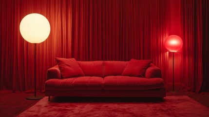 Modern Red Living Room Decor