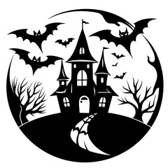 halloween house with bats
