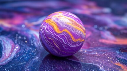 Marbled Egg on Vibrant Abstract Background