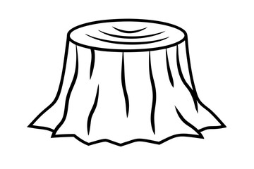 

Tree stump sihouette vector, stump icon. stump line art vector illustration
