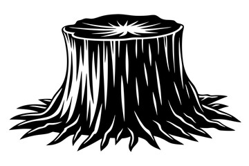 

Tree stump sihouette vector, stump icon. stump line art vector illustration
