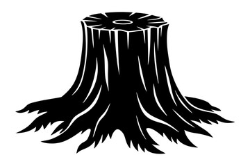 

Tree stump sihouette vector, stump icon. stump line art vector illustration
