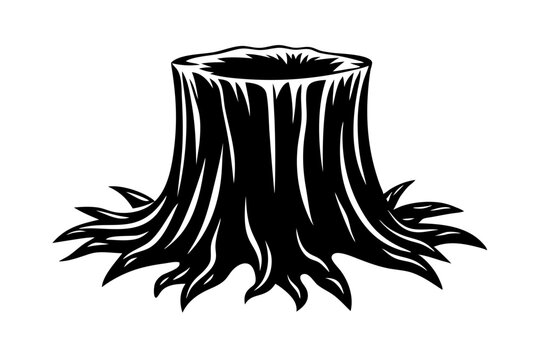 recommend clip art: 
                    
                    Tree stump sihouette vector, stump icon. stump line art vector illustration
                    