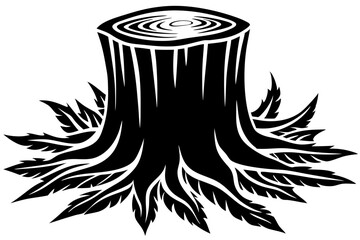 

Tree stump sihouette vector, stump icon. stump line art vector illustration
