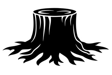 

Tree stump sihouette vector, stump icon. stump line art vector illustration

