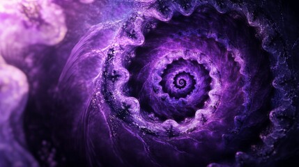 Abstract Cosmic Spiral in Purple