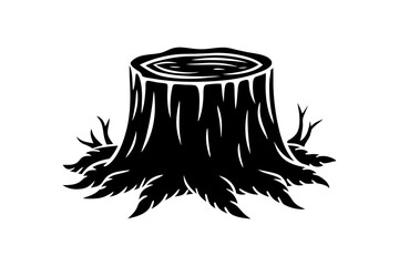 

Tree stump sihouette vector, stump icon. stump line art vector illustration
