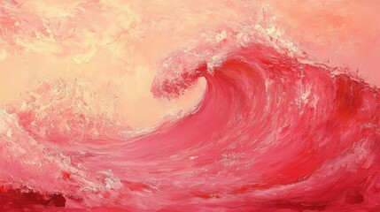 Fototapeta premium Abstract Pink Wave Painting