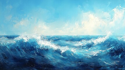 Majestic Ocean Waves Painting