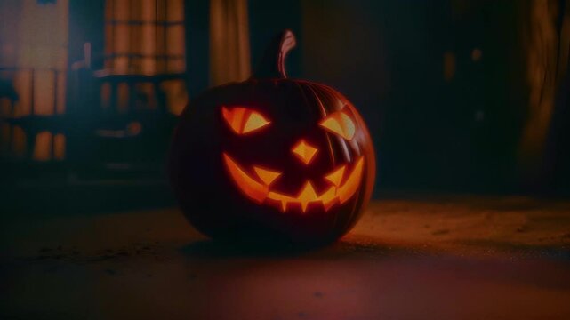 pumpkin with epic, scary grinch, vhs, halloween theme