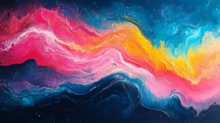 Abstract Colorful Wave Art