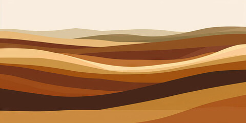 An abstract landscape in earthy tones, featuring browns and ochres, for a rustic country-inspired space.