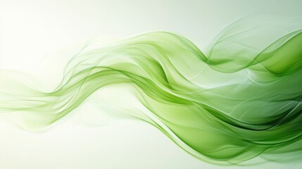 Abstract Green Flowing Waves