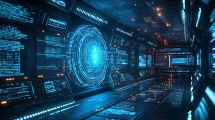 Obraz premium Futuristic Data Center