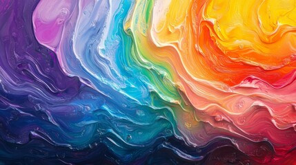 Vivid Abstract Colorful Swirl Painting