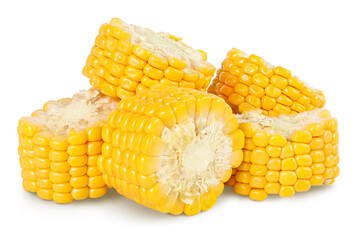 ear of corn isolated on a white background with full depth of field