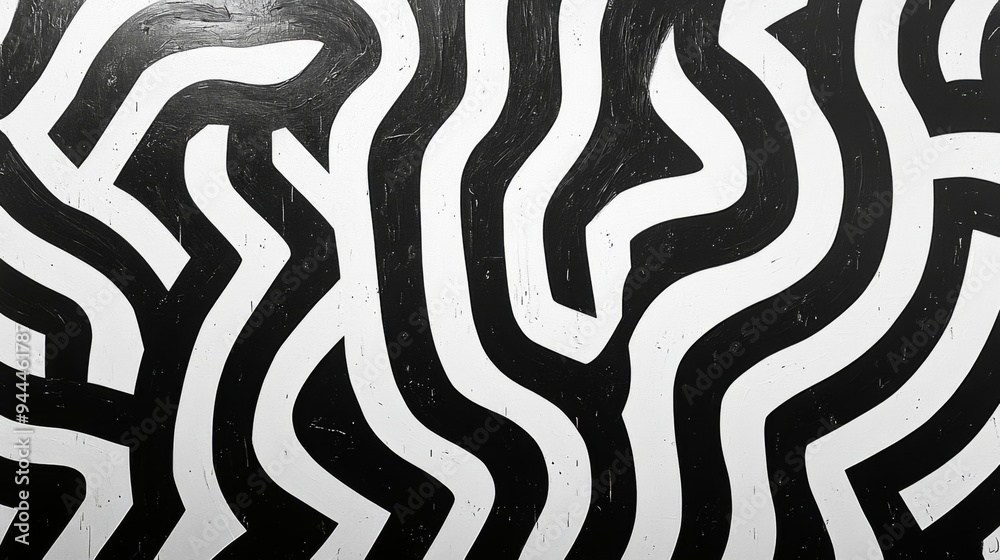 Poster Abstract Black and White Zebra Pattern