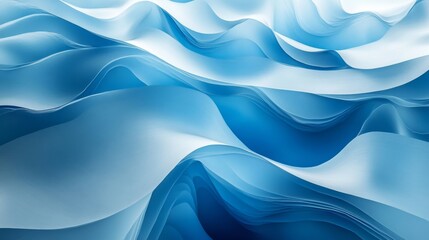 Abstract Blue Wave Layers