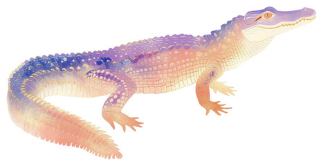 Naklejka premium PNG Colorful alligator illustration transparent PNG, transparent background