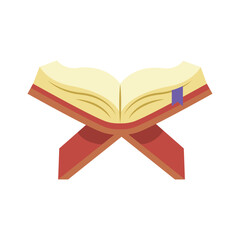 islamic holy quran on book holder