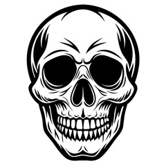 human skull illustration Halloween vector icon
