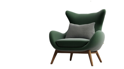 Fototapeta premium Isolated 3d render armchair scene creator rendering for interior design or decoration projects on transparency background PNG