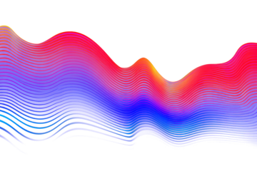 PNG Sound wave pattern purple illuminated.