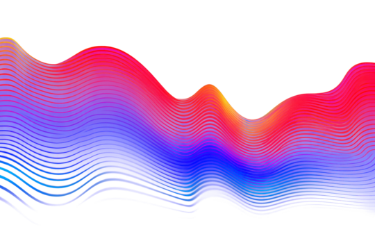 PNG Sound wave pattern purple illuminated.