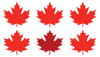 Maple leaves set , Autumn Leaves silhouette set vector illustration