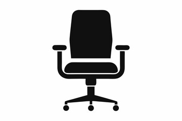 Fototapeta premium chair icon, office chair vector silhouette illustration 