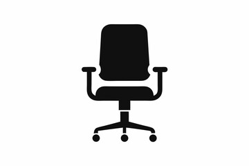 chair icon, office chair vector silhouette illustration	
