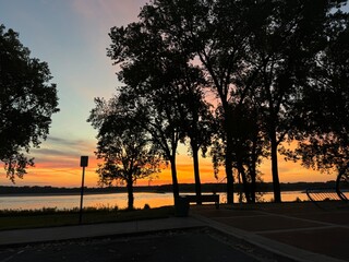 sunset on the river