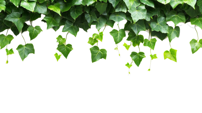 Ivy with lush green foliage isolated on white background