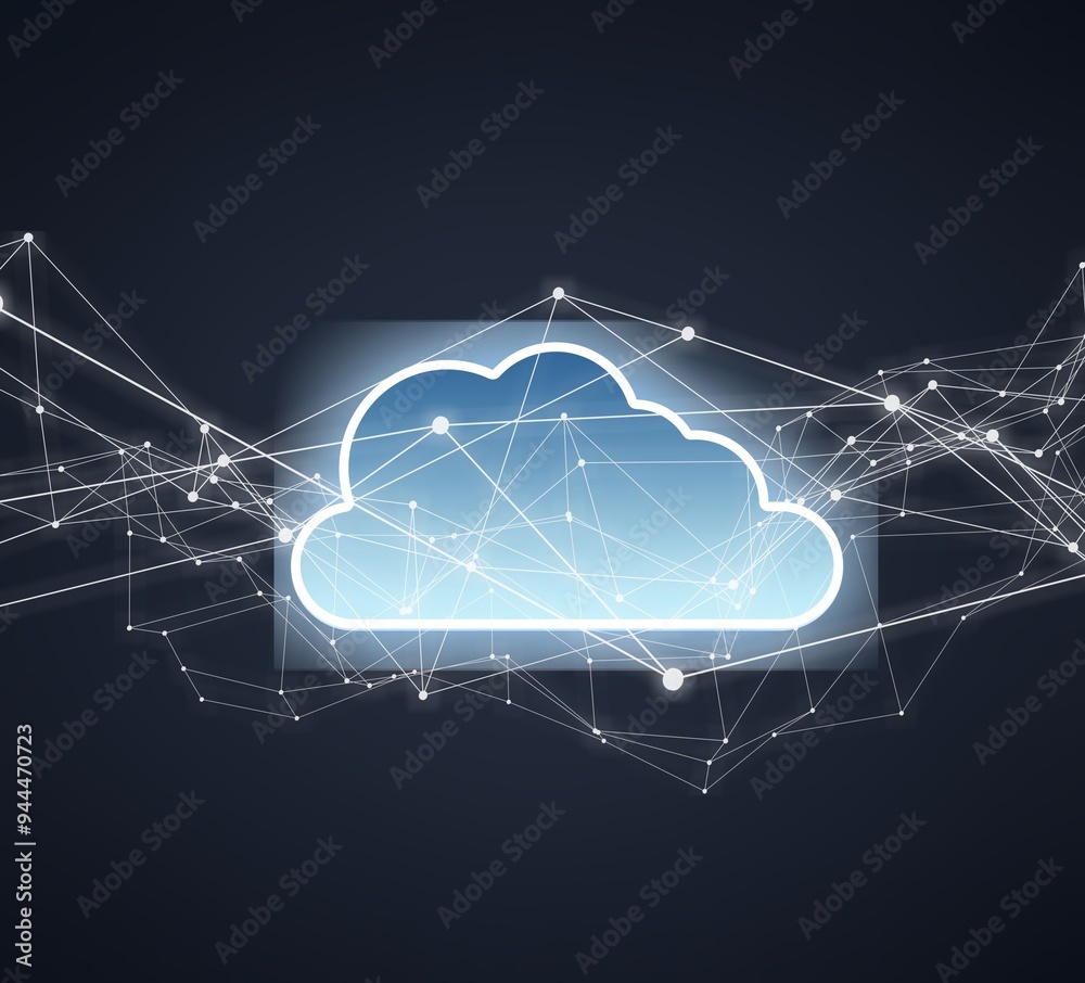 Canvas Prints Internet of Things, cloud computing concept, blue cloud