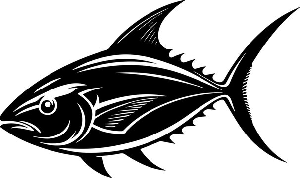 recommend clip art: Tuna fish silhouette isolated on white background
