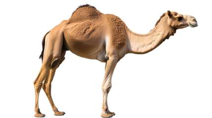  large size camel with no equipment, facing sideways, full body on transparency background PNG