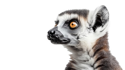 Lemur head isolated on white background, PNG