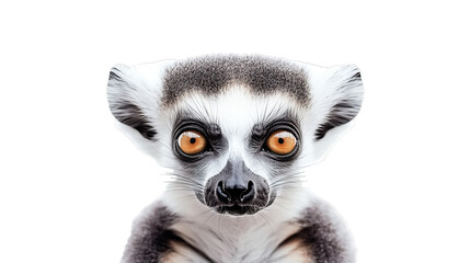 Obraz premium Lemur head isolated on white background, PNG