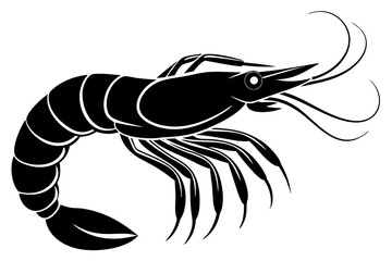 shrimp vector silhouette, shrimp icon vector, Sea lobster	
