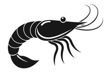 shrimp vector silhouette, shrimp icon vector, Sea lobster	