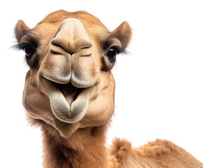 Obraz premium PNG Smiling camel animal mammal white background.