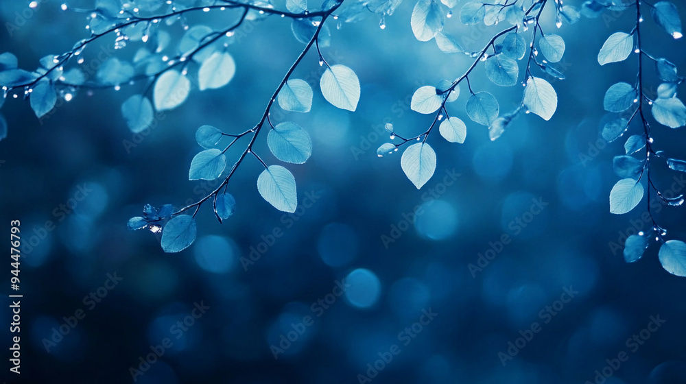 Wall mural beautiful abstract autumn branch on a blurred background with bokeh