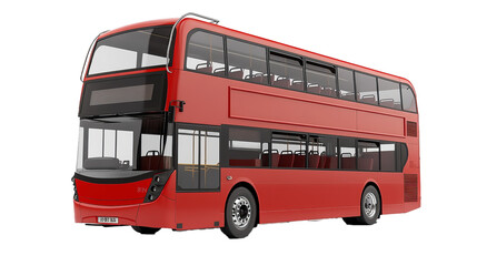 Modern double-decker bus isolated on a white background
