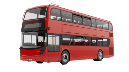 Modern double-decker bus isolated on a white background