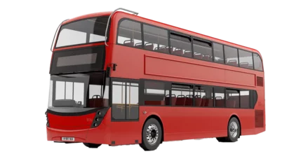 Fotobehang Modern double-decker bus isolated on a white background © Master old